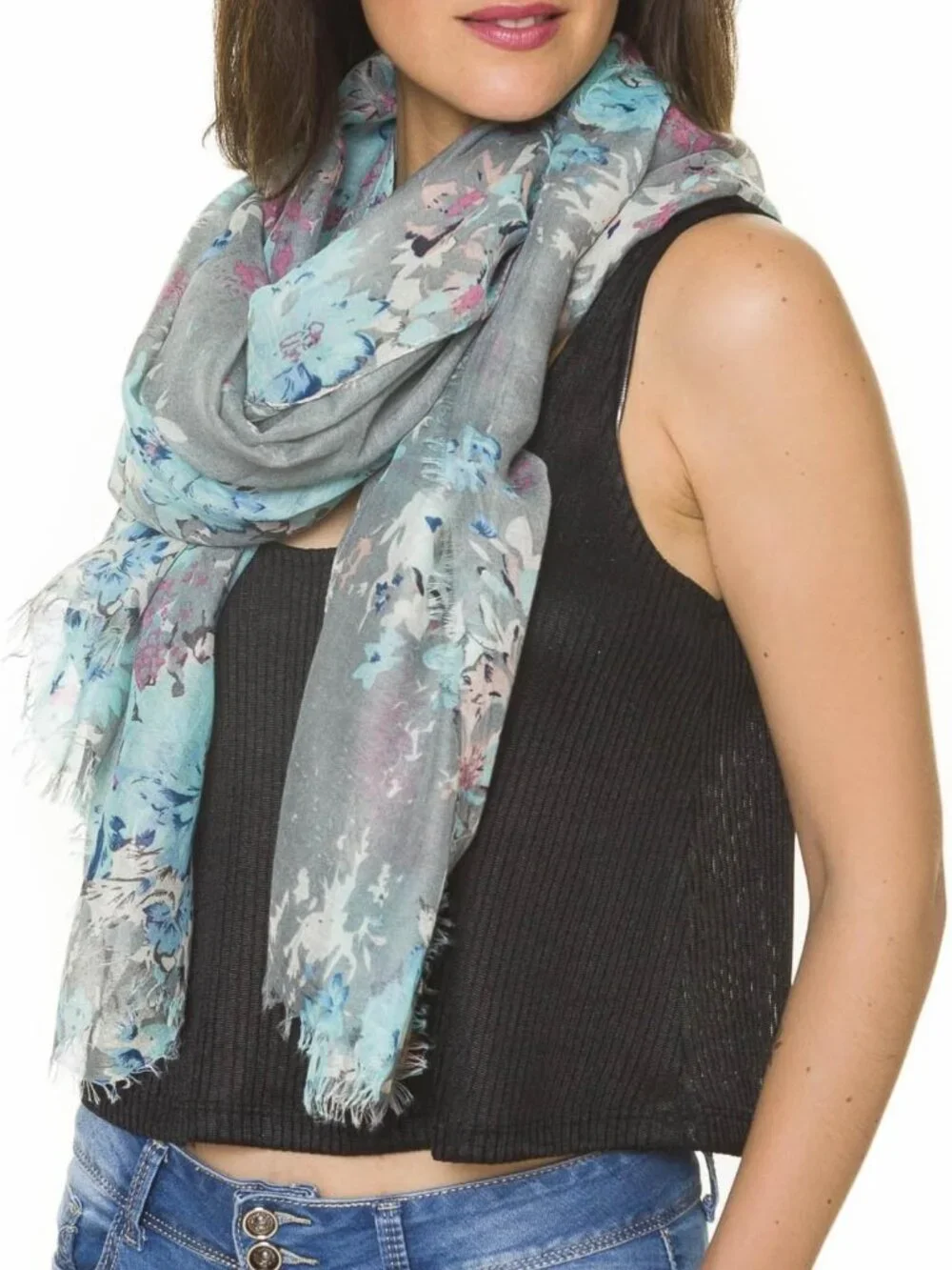 Lightweight Floral Scarf for Women | Summer Fall Shawl Wrap | Stylish Accessory